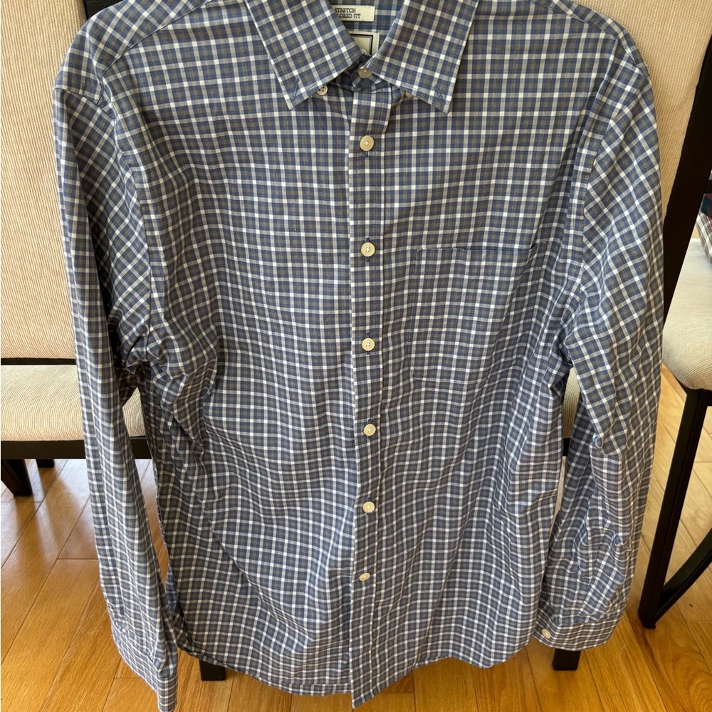 Jos. A. Bank Blue and White Casual Button Down Shirt
